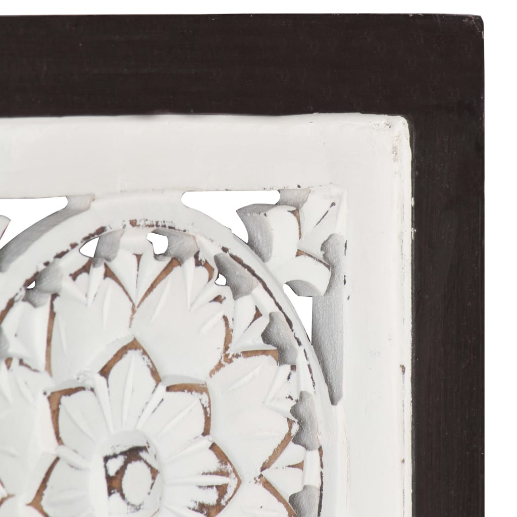 vidaXL Hand-Carved Wall Panel MDF 15.7"x15.7"x0.6" Brown and White