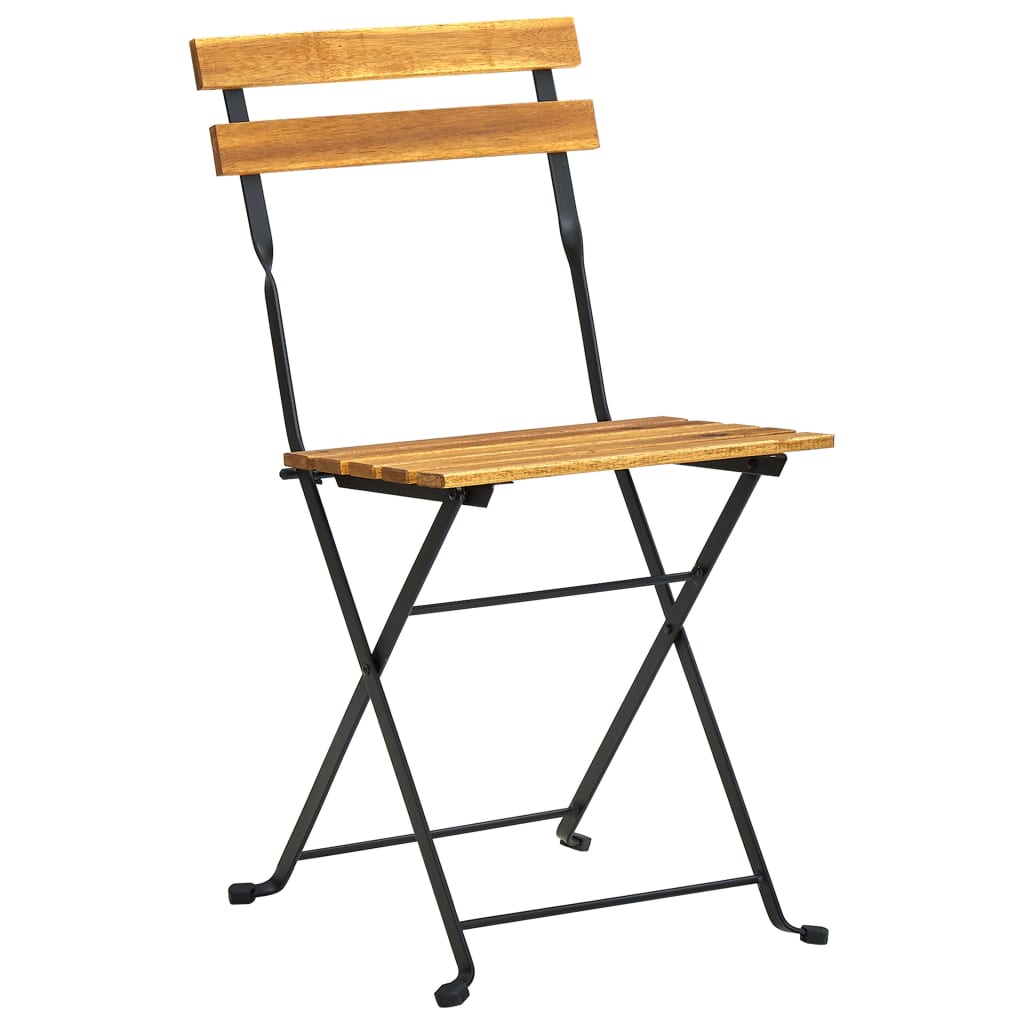 vidaXL Folding Patio Chairs 6 pcs Steel and Solid Wood Acacia