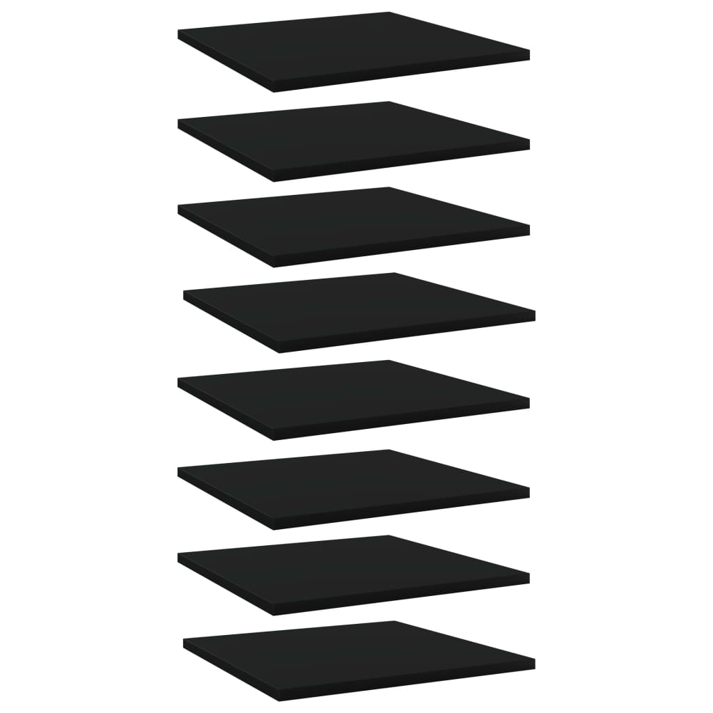 vidaXL Bookshelf Boards 8 pcs Black 15.7"x15.7"x0.6" Chipboard