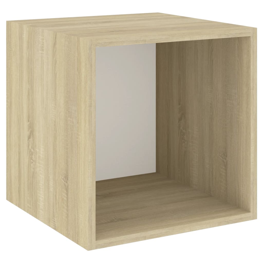 vidaXL Wall Cabinets 4 pcs White and Sonoma Oak 14.6"x14.6"x14.6" Chipboard