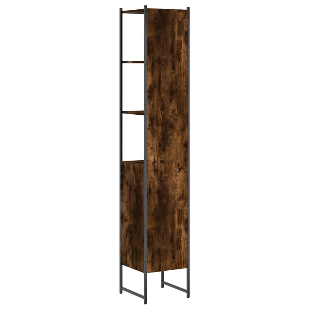 vidaXL Bathroom Cabinet Smoked Oak 13"x13"x73" Engineered Wood