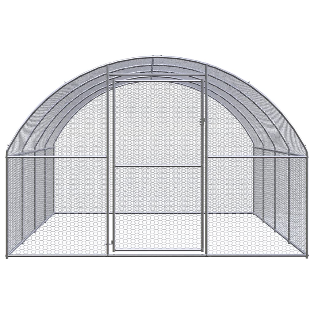 vidaXL Outdoor Chicken Coop 9.8'x13.1'x6.6' Galvanized Steel