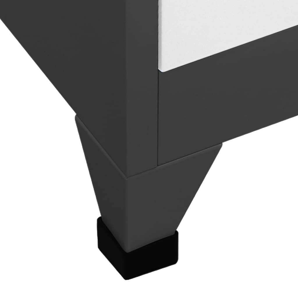 vidaXL Locker Cabinet Anthracite and White 35.4"x17.7"x70.9" Steel