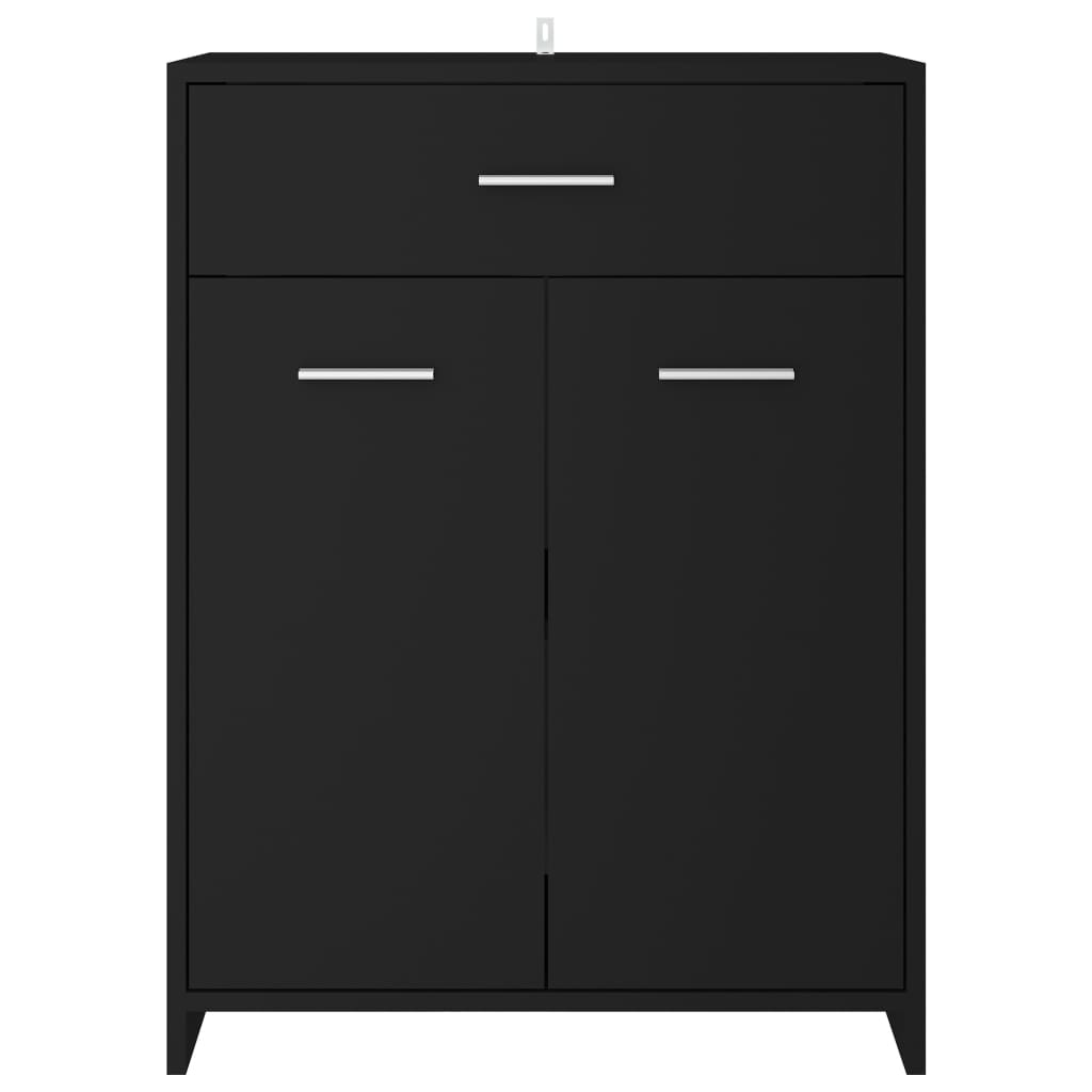 vidaXL Bathroom Cabinet Black 23.6"x13"x31.5" Engineered Wood