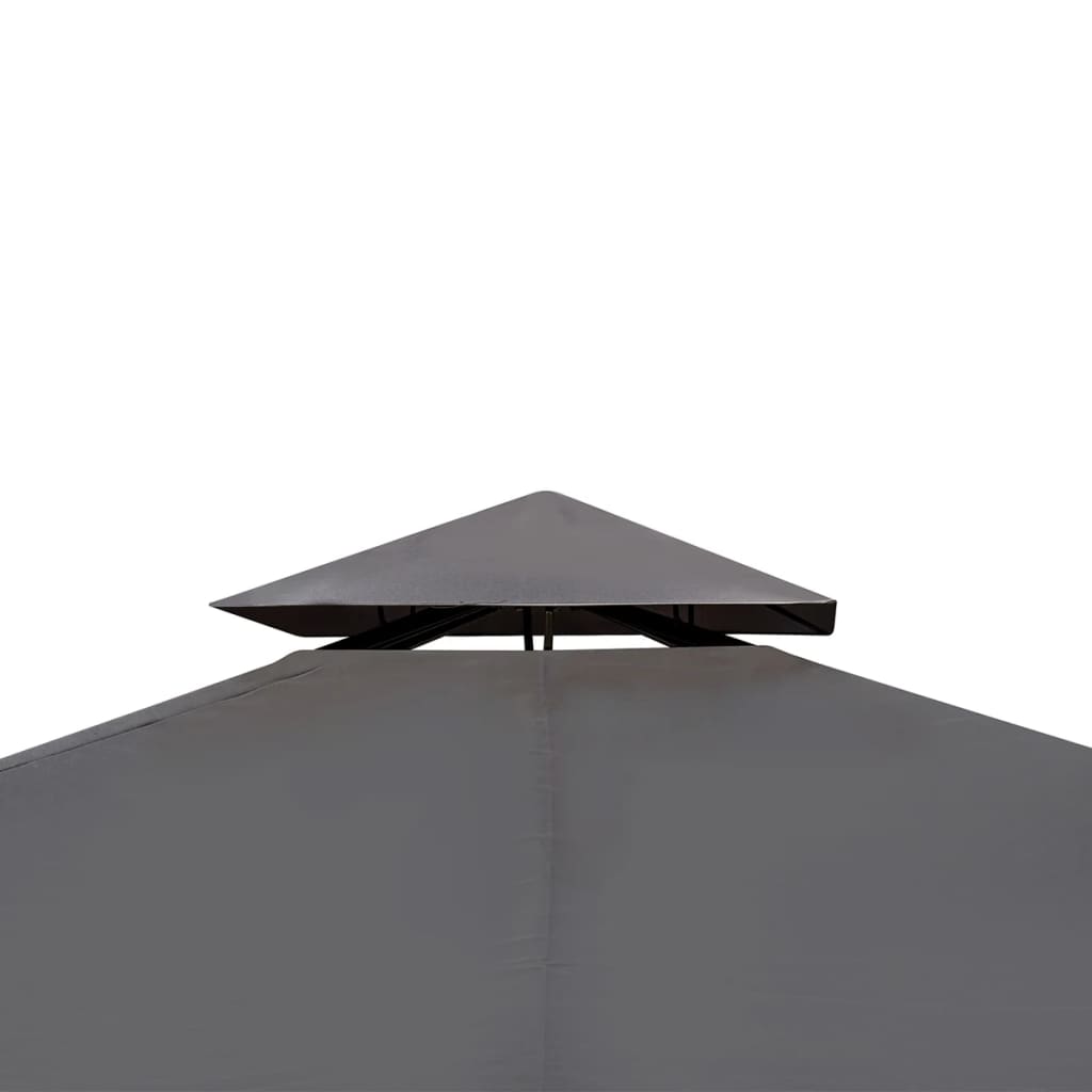 vidaXL Poly Rattan Gazebo with Dark Gray Roof 10' x 13'