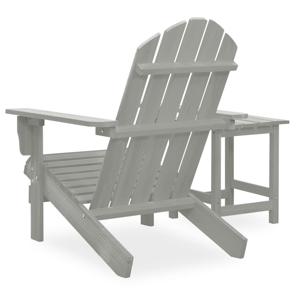 vidaXL Patio Adirondack Chair with Table Solid Fir Wood Gray