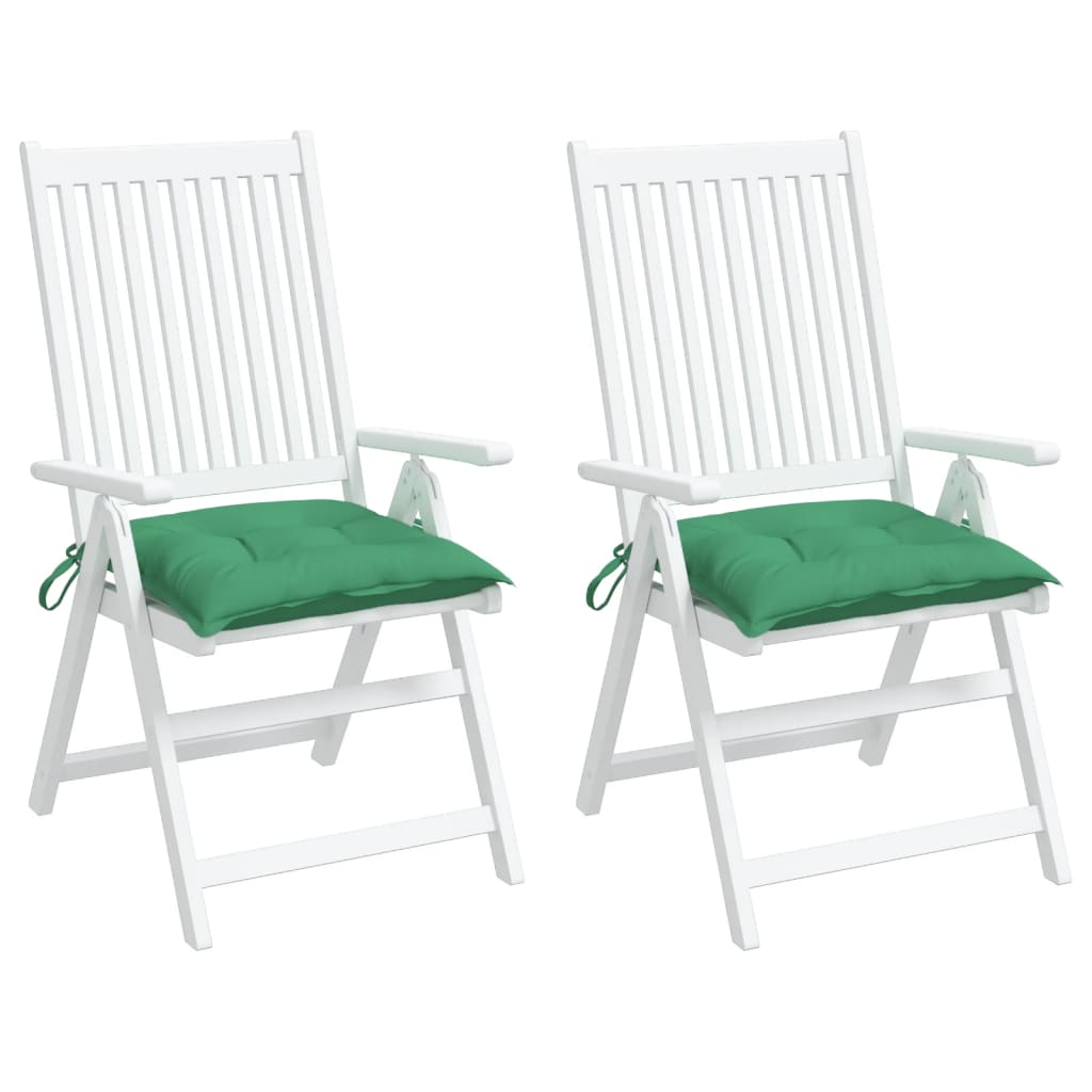 vidaXL Chair Cushions 2 pcs Green 15.7"x15.7"x2.8" Oxford Fabric