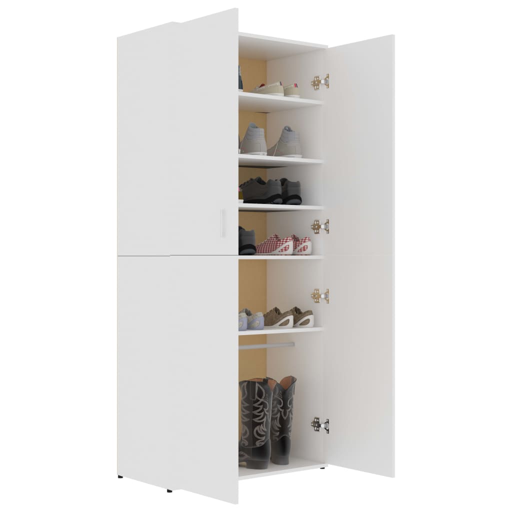 vidaXL Shoe Cabinet White 31.5"x15.4"x70.1" Chipboard