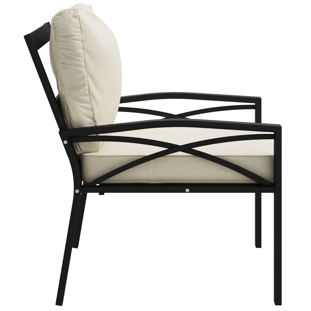 vidaXL Patio Chairs with Sand Cushions 2 pcs 26.8"x29.9"x31.1" Steel