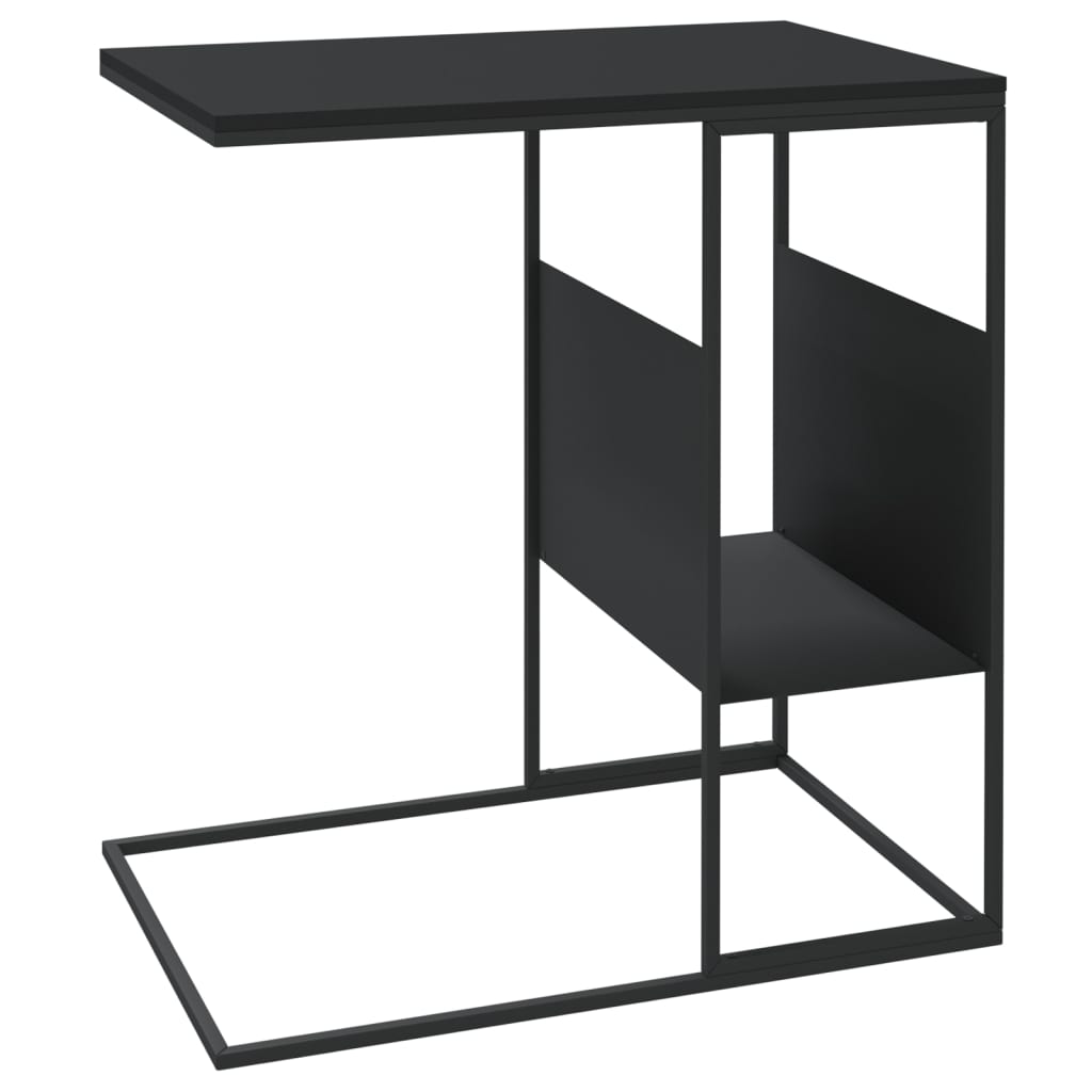 vidaXL Side Table Black 21.7"x14.2"x23.4" Engineered Wood