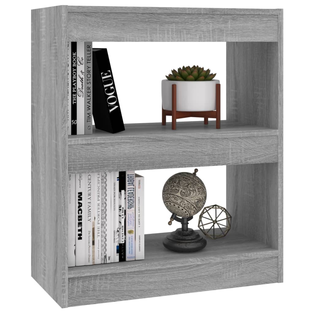 vidaXL Book Cabinet/Room Divider Gray Sonoma 23.6"x11.8"x28.3"