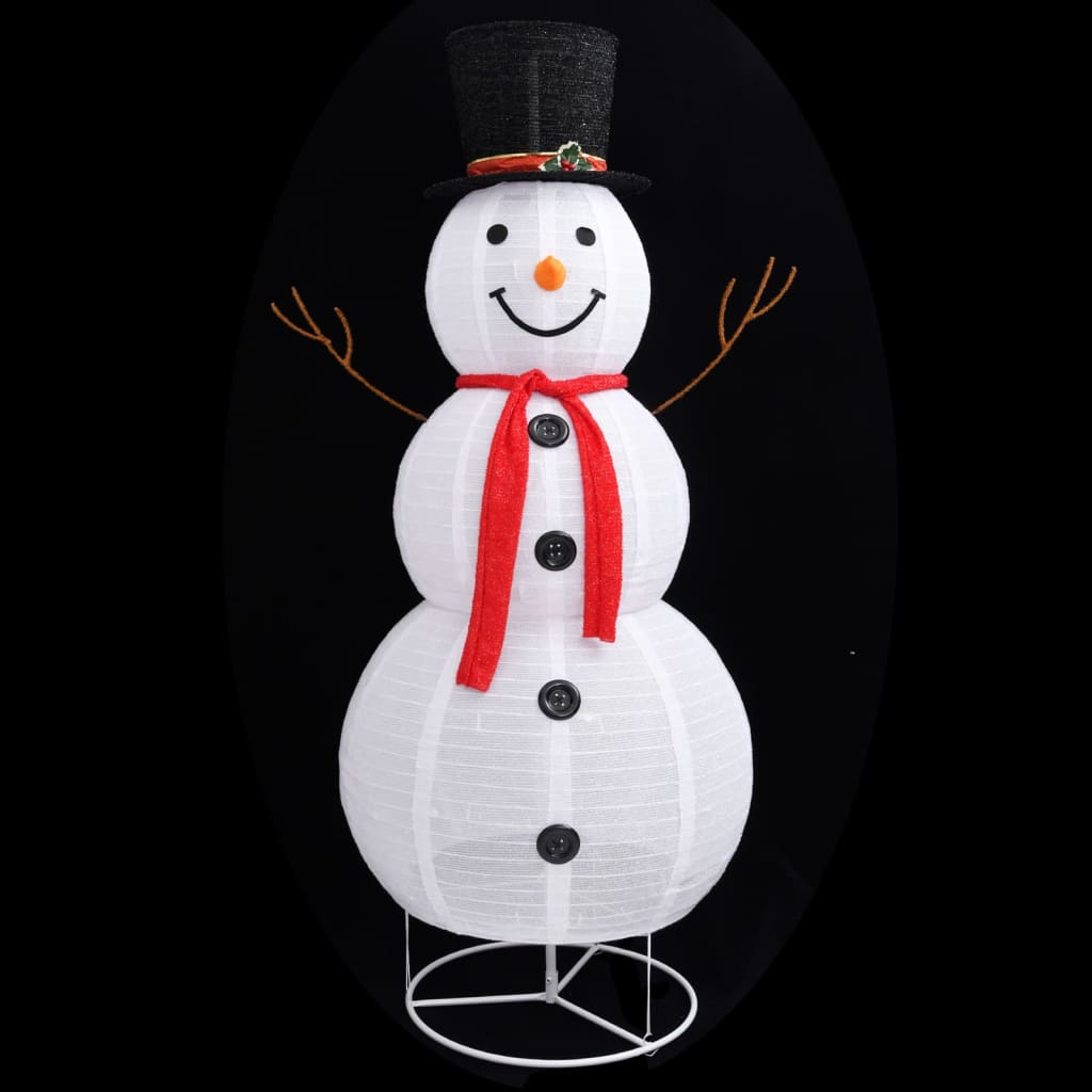 vidaXL Decorative Christmas Snowman Figure LED Luxury Fabric 6 ft