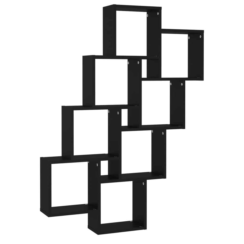 vidaXL Wall Cube Shelf Black 35.4"x5.9"x46.9" Engineered Wood