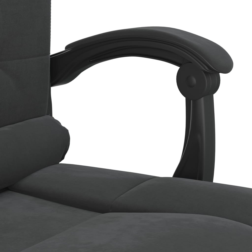 vidaXL Massage Reclining Office Chair Black Velvet