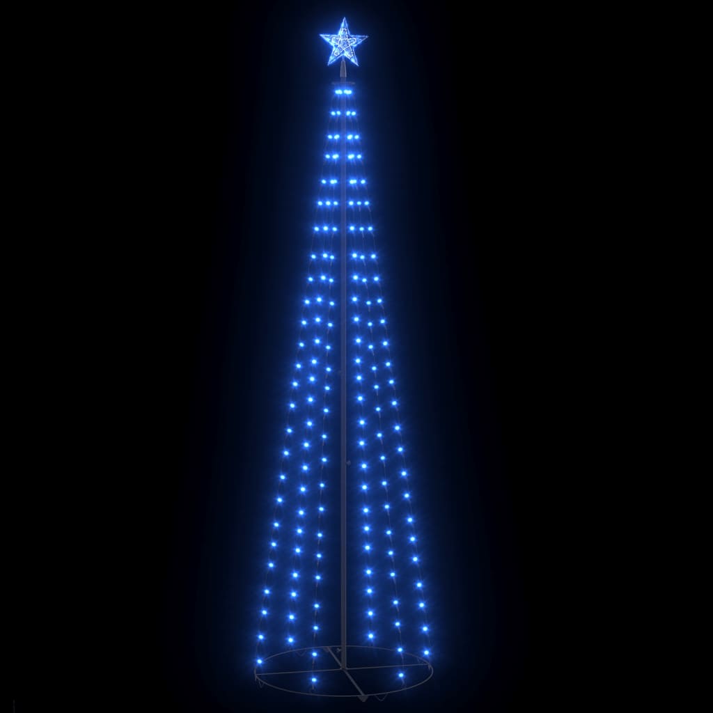 vidaXL Christmas Cone Tree Blue 136 LEDs Decoration 27.6"x94.5"