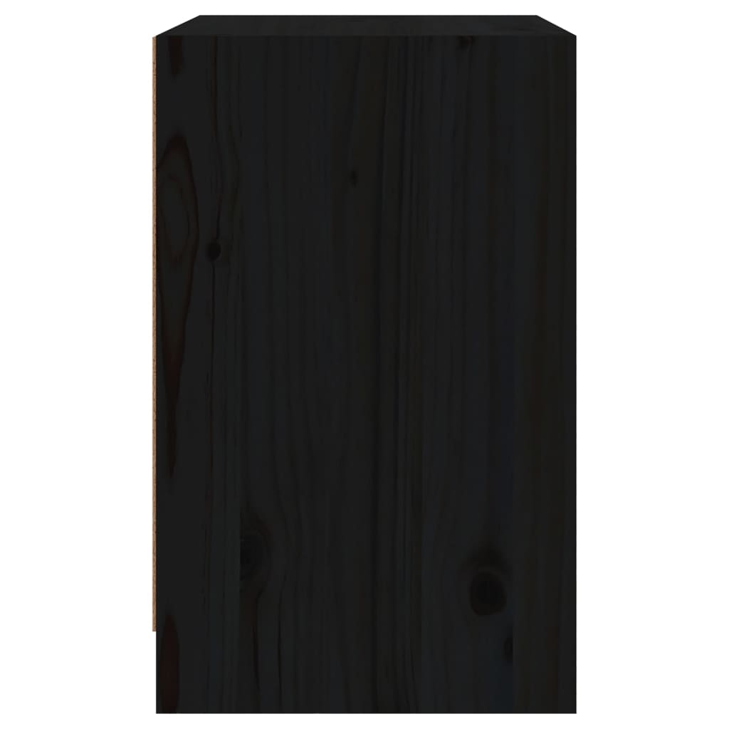 vidaXL Bedside Cabinets 2 pcs Black 15.7"x12.2"x19.7" Solid Pinewood