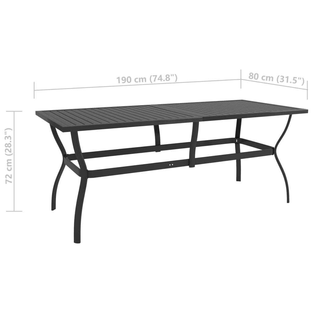 vidaXL Patio Table Anthracite 74.8"x31.5"x28.3" Steel