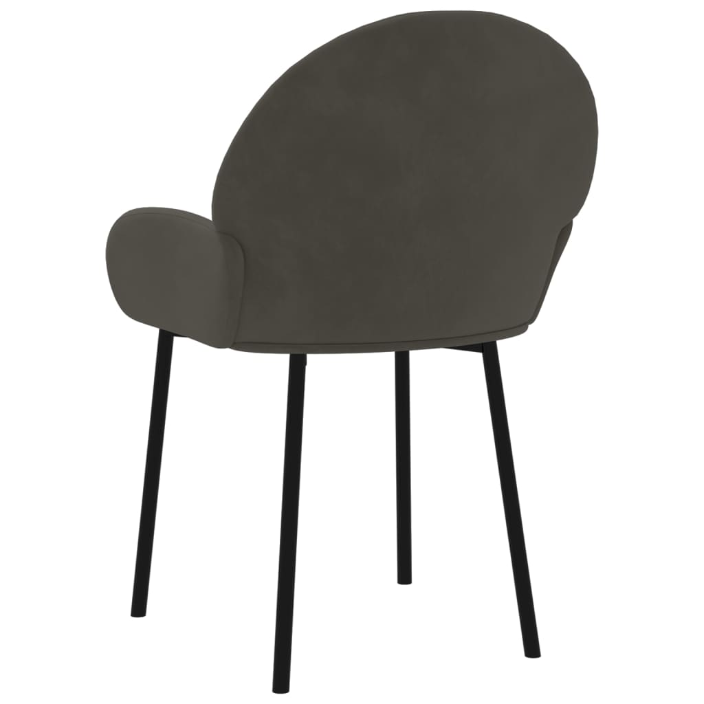 vidaXL Dining Chairs 2 pcs Dark Gray Velvet