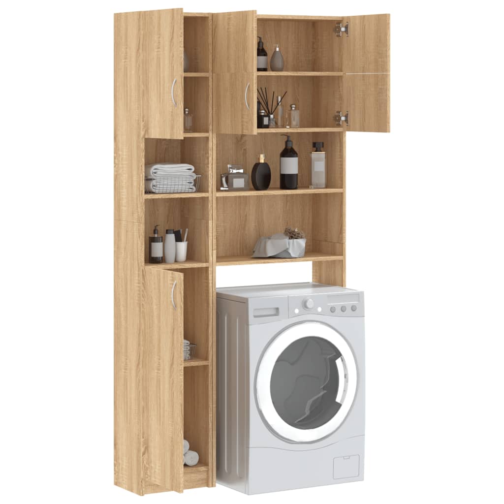 vidaXL Washing Machine Cabinet Set Sonoma Oak Engineered Wood