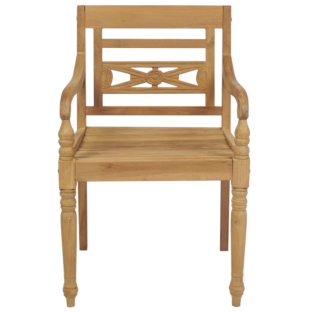 vidaXL Batavia Chairs with Cushions 8 pcs Solid Teak Wood