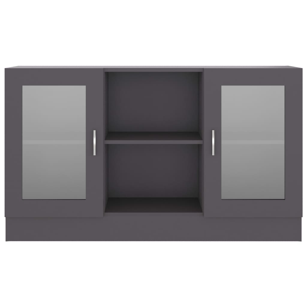 vidaXL Vitrine Cabinet Gray 47.2"x12"x27.6" Engineered Wood