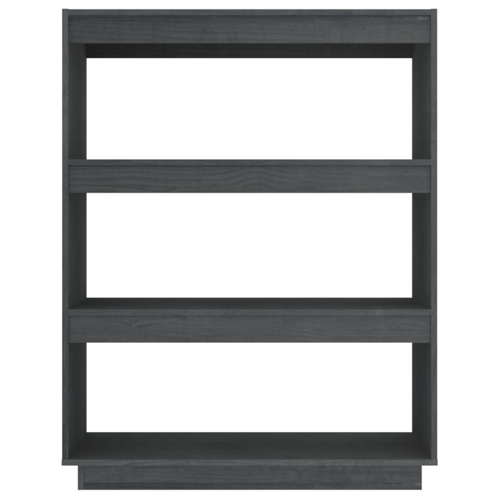 vidaXL Book Cabinet/Room Divider Gray 31.5"x13.8"x40.6" Solid Wood Pine