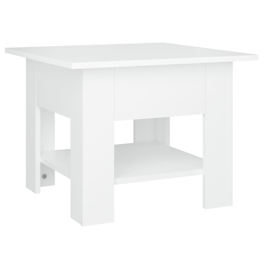 vidaXL Coffee Table White 21.7"x21.7"x16.5" Engineered Wood