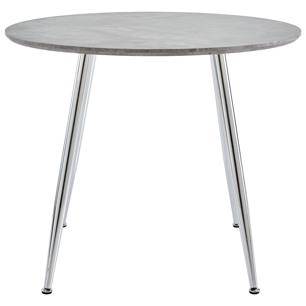 vidaXL Dining Table Concrete and Silver 35.4"x28.9" MDF