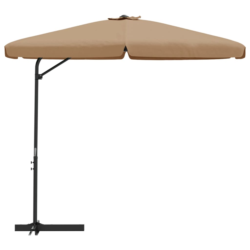vidaXL Outdoor Parasol with Steel Pole 118.1" Taupe