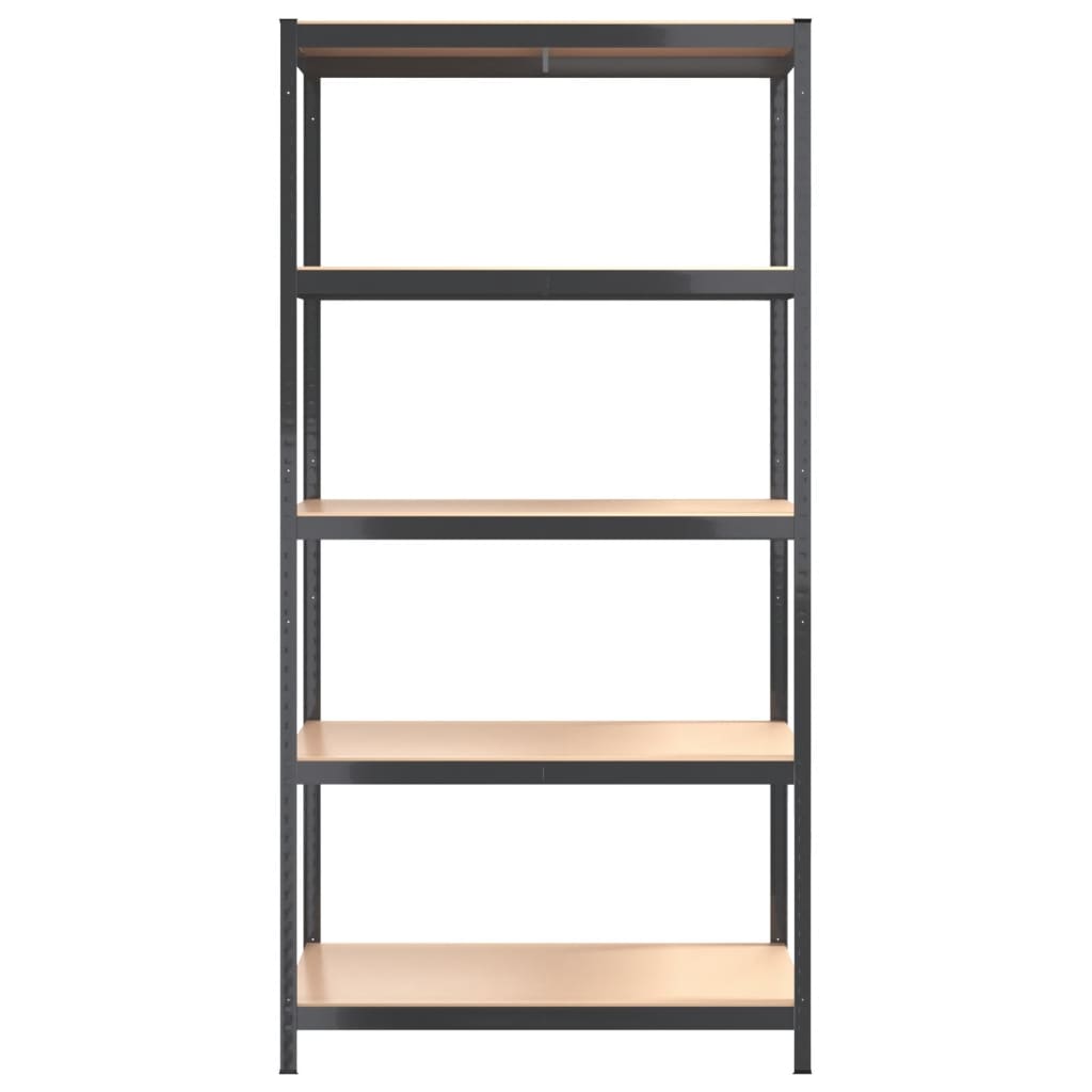 vidaXL 5-Layer Shelves 2 pcs Anthracite Steel&Engineered Wood