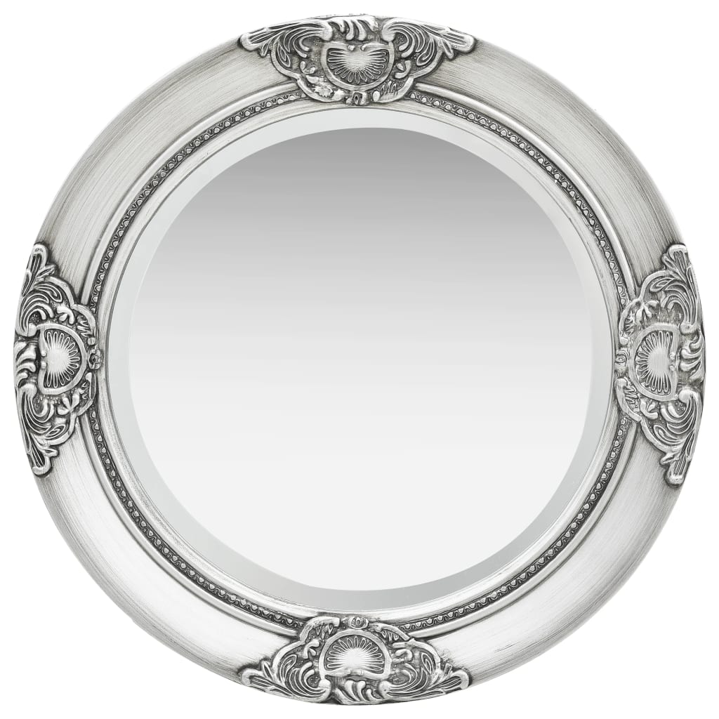 vidaXL Wall Mirror Baroque Style 19.7" Silver