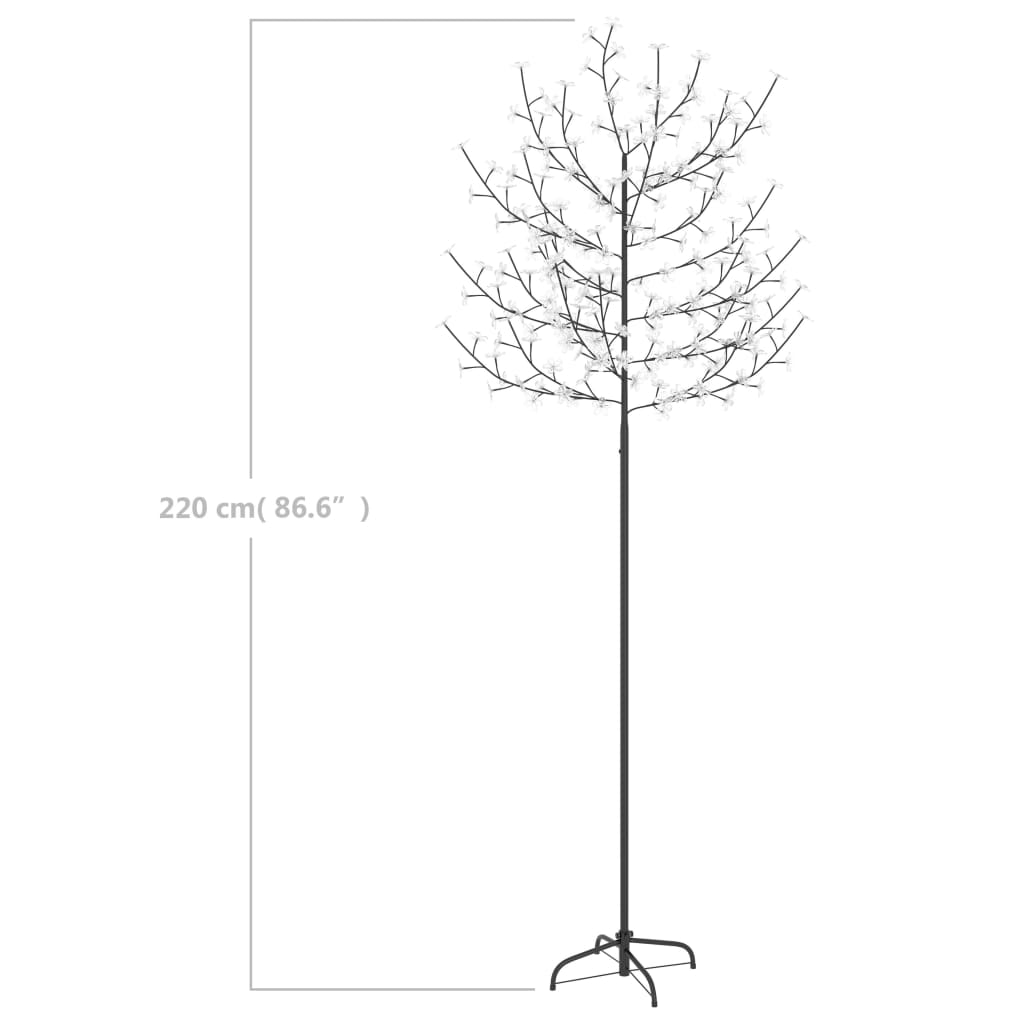 vidaXL Christmas Tree 220 LEDs Warm White Light Cherry Blossom 86.6"