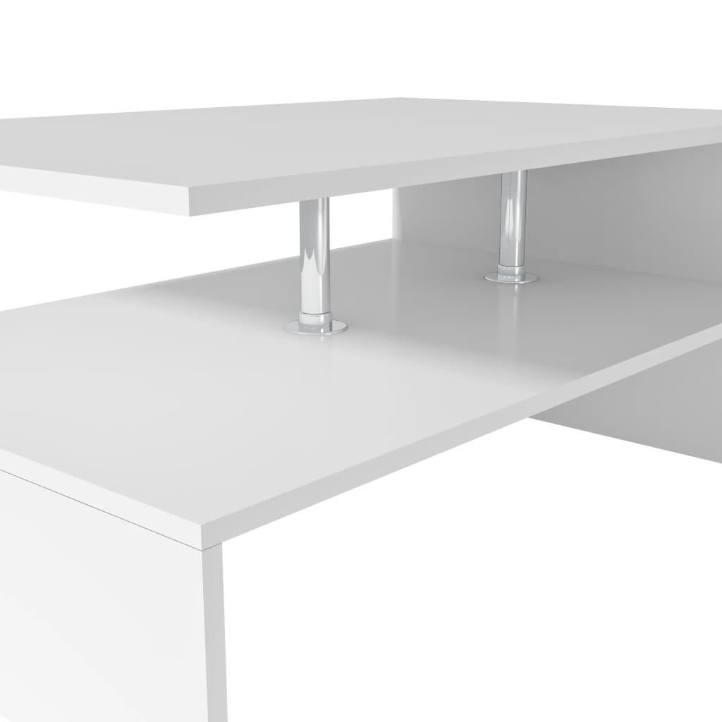 vidaXL Coffee Table Chipboard 35.4"x23.2"x16.5" White