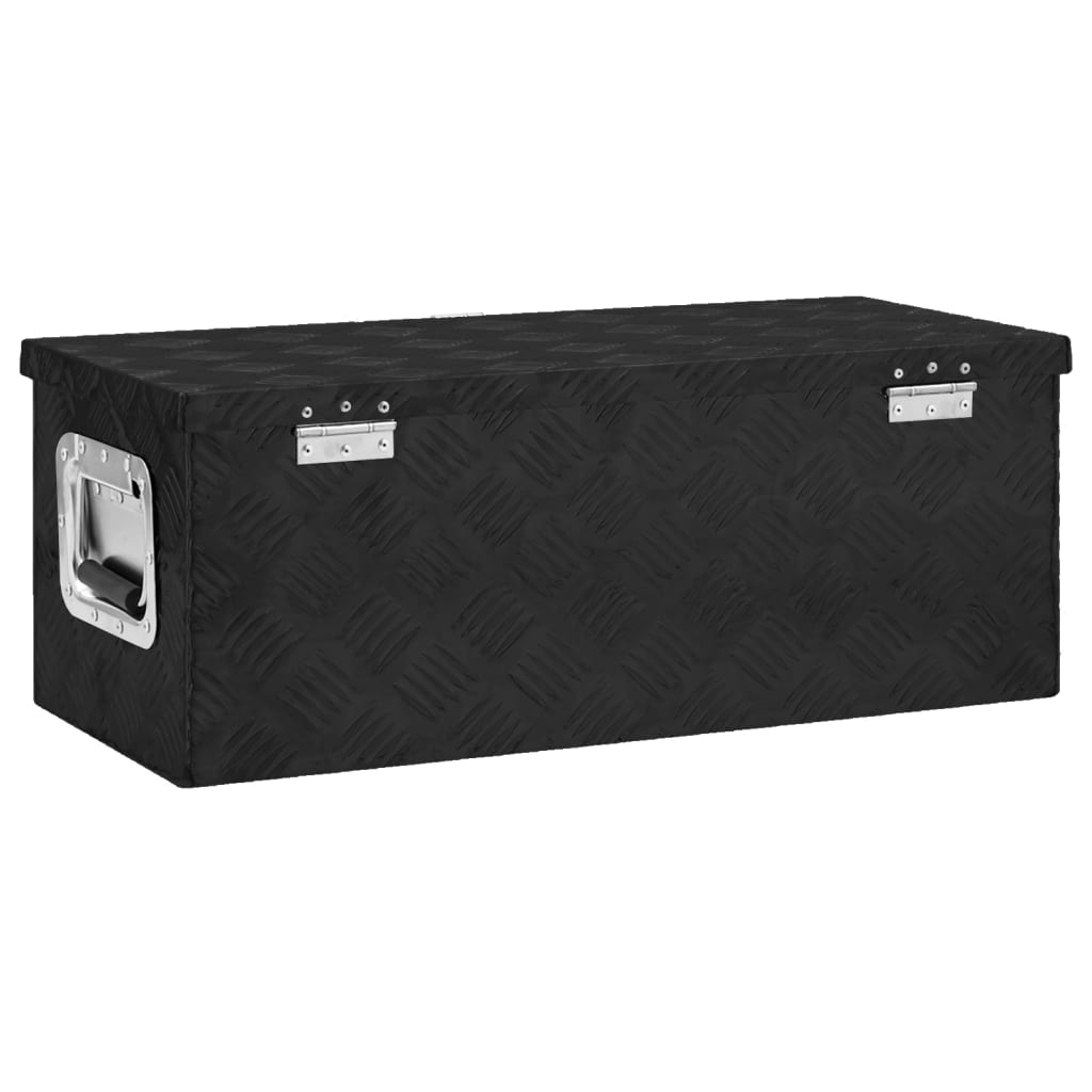 vidaXL Storage Box Black 27.6"x12.2"x10.6" Aluminum