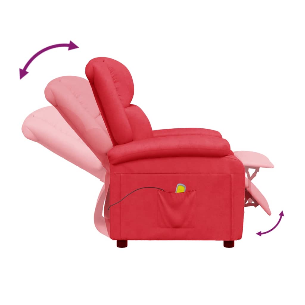 vidaXL Massage Chair Red Faux Leather