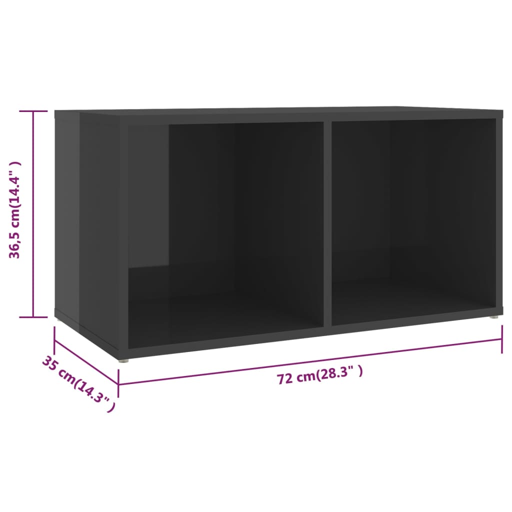 vidaXL TV Cabinets 4 pcs High Gloss Gray 28.3"x13.8"x14.4" Engineered Wood