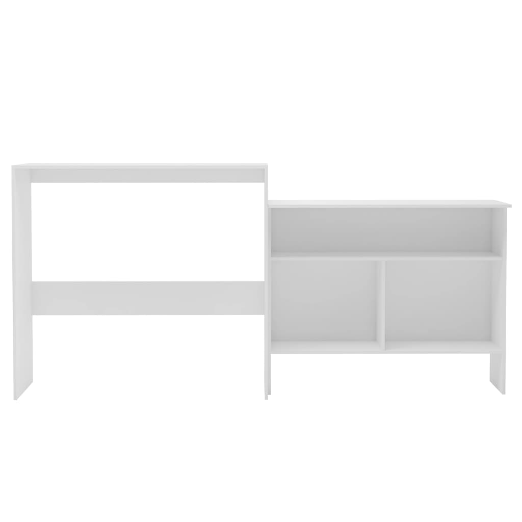 vidaXL Bar Table with 2 Table Tops White 51.2"x15.7"x47.2"