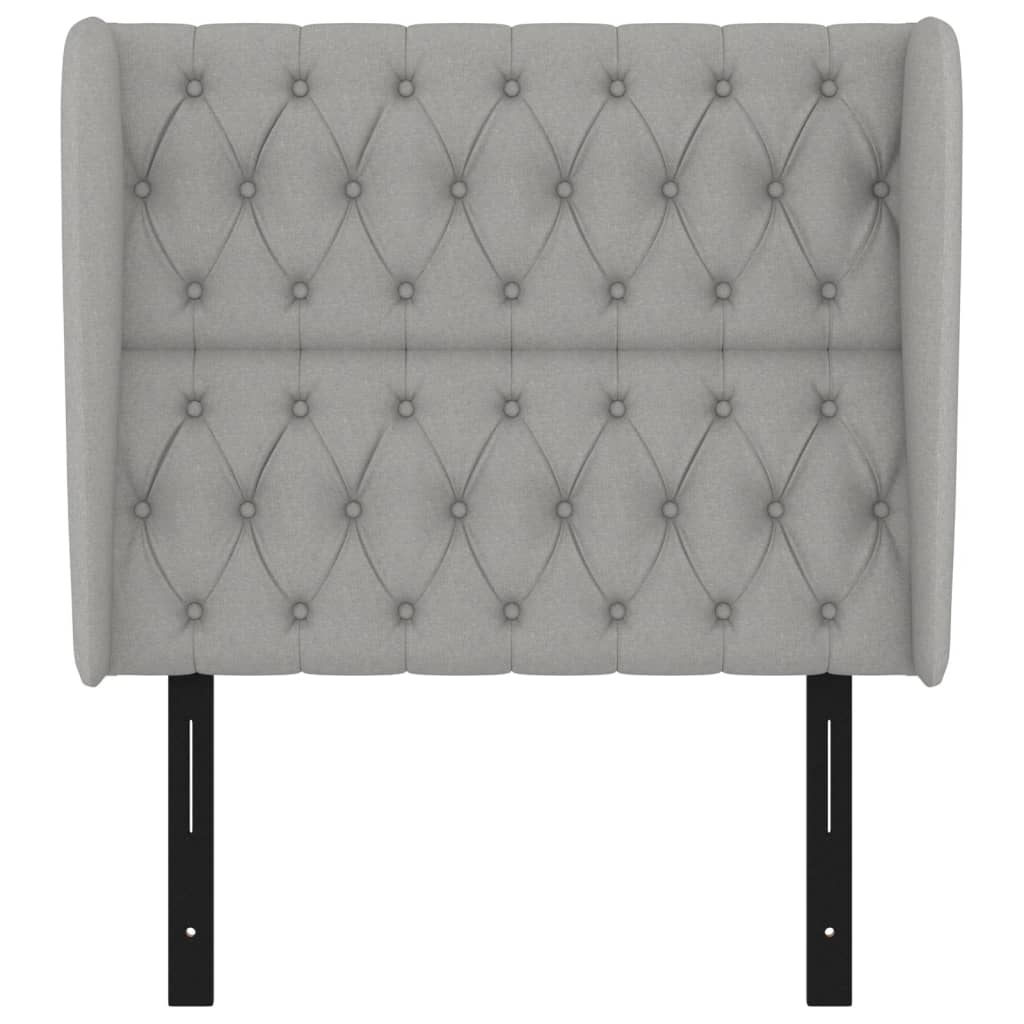 vidaXL Headboard with Ears Light Gray 40.6"x9.1"x46.5"/50.4" Fabric