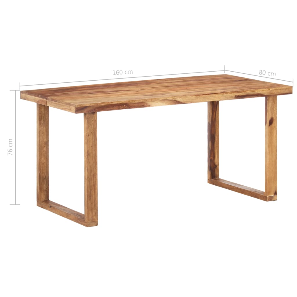 vidaXL Dining Table 63"x31.5"x29.9" Solid Sheesham Wood
