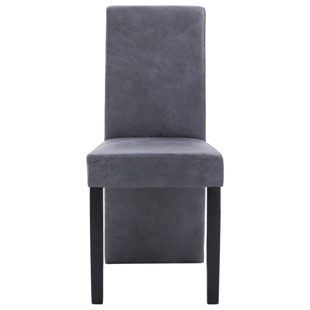 vidaXL Dining Chairs 4 pcs Gray Faux Suede Leather