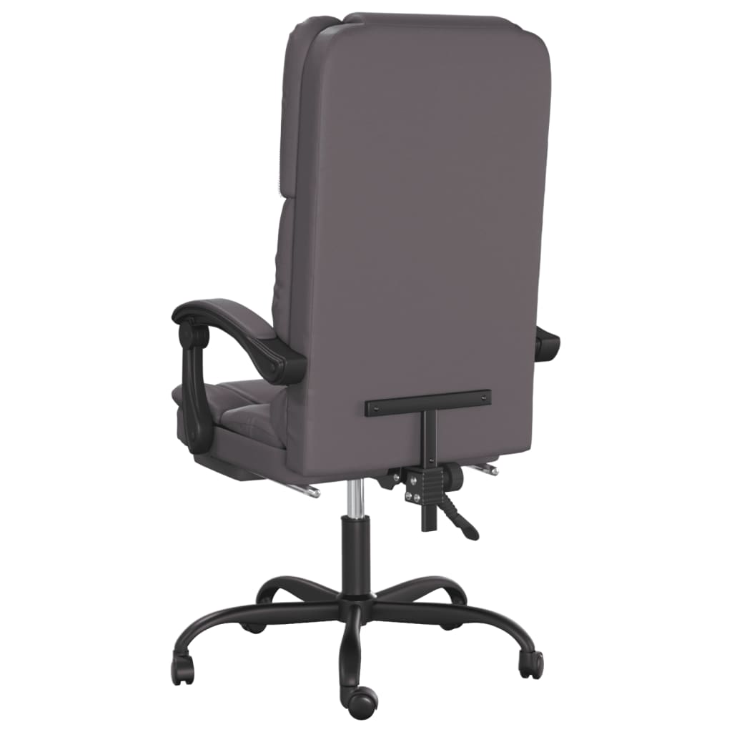 vidaXL Massage Reclining Office Chair Gray Faux Leather