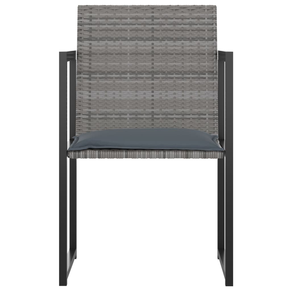 vidaXL 9 Piece Patio Dining Set with Cushions Poly Rattan Gray