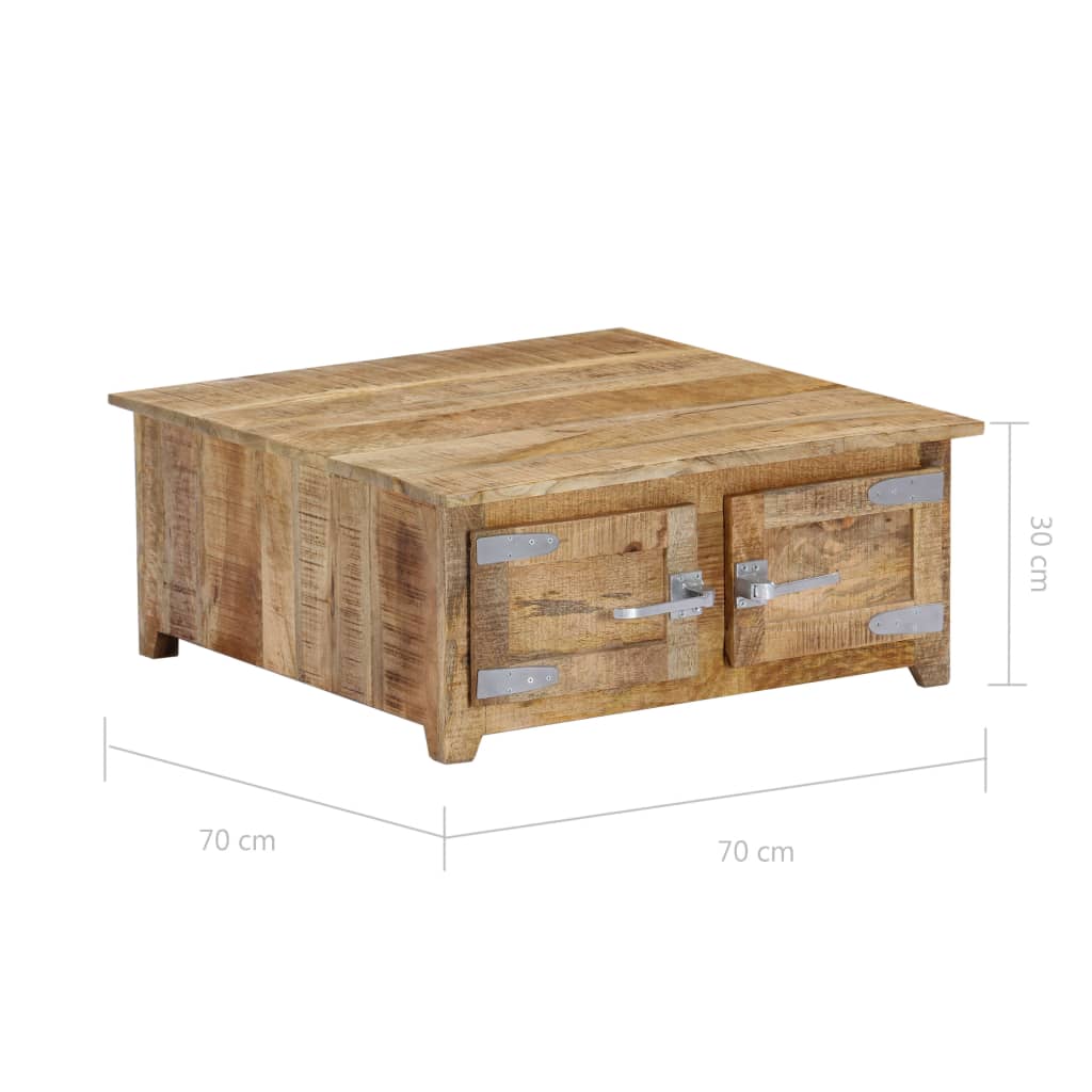 vidaXL Coffee Table 27.6"x27.6"x11.8" Solid Mango Wood