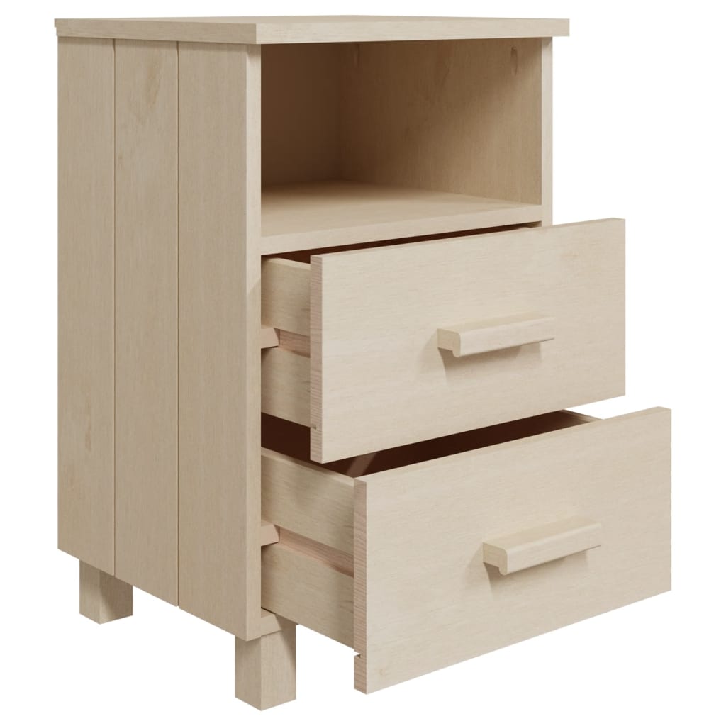 vidaXL Bedside Cabinet HAMAR Honey Brown 15.7"x13.8"x24.4" Solid Wood Pine