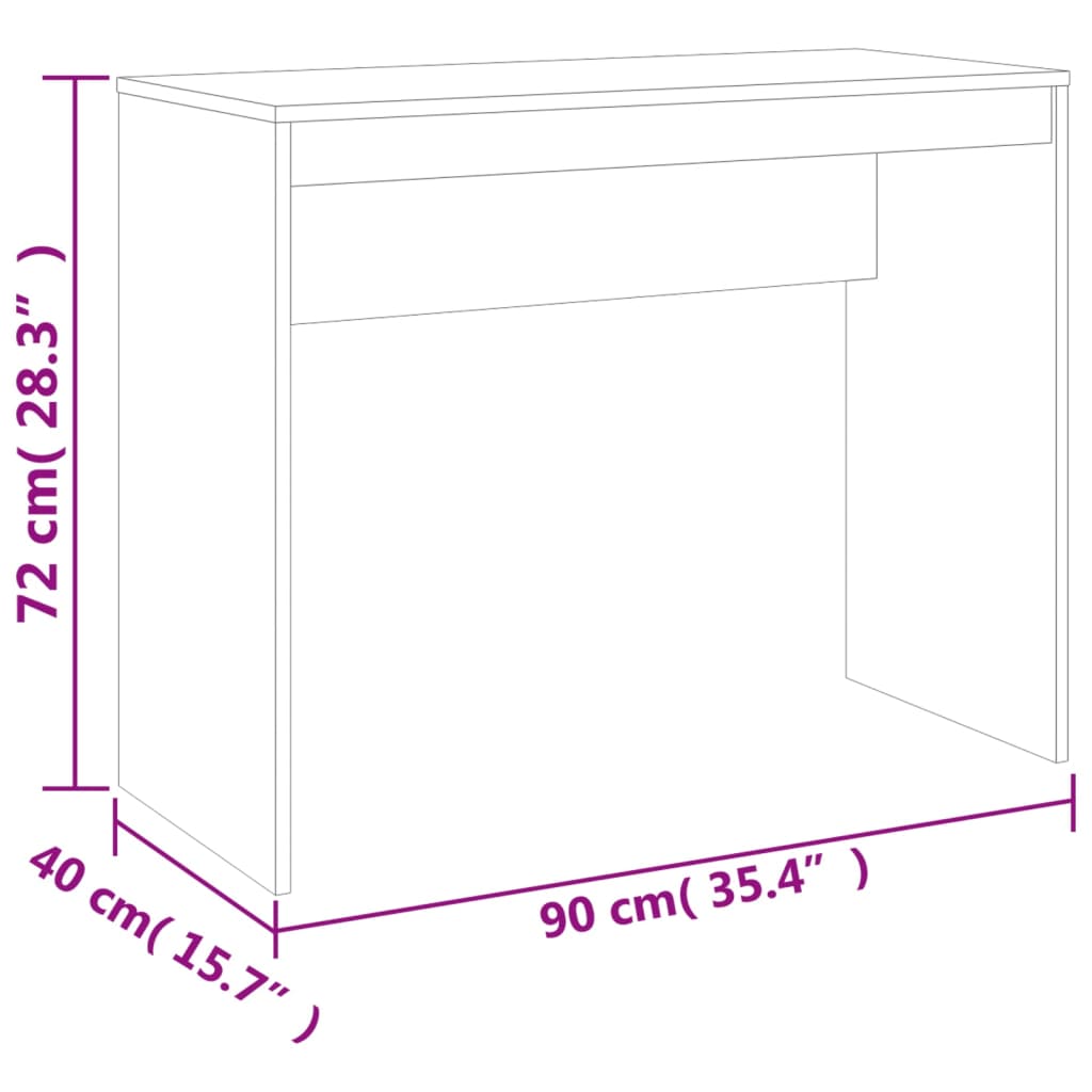 vidaXL Desk Concrete Gray 35.4"x15.7"x28.3" Engineered Wood