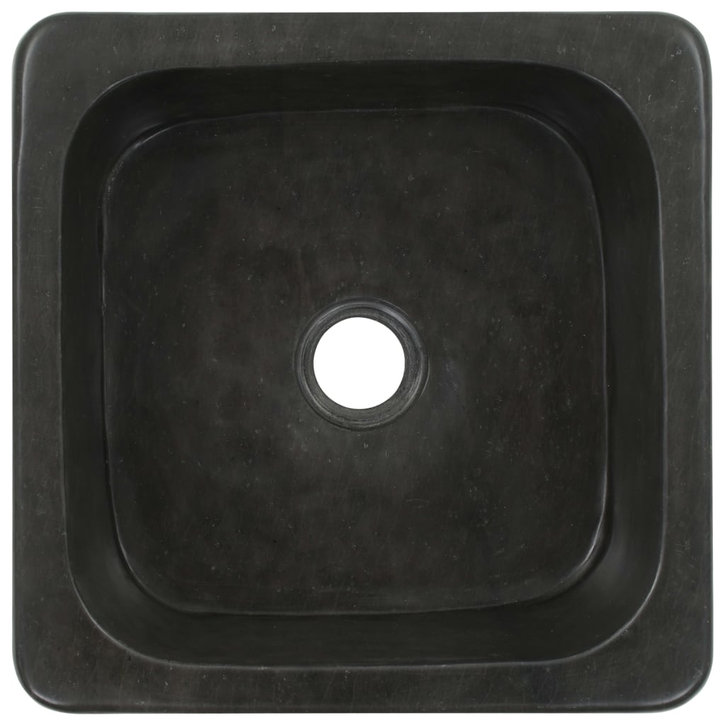 vidaXL Sink 11.8"x11.8"x5.9" Riverstone Black