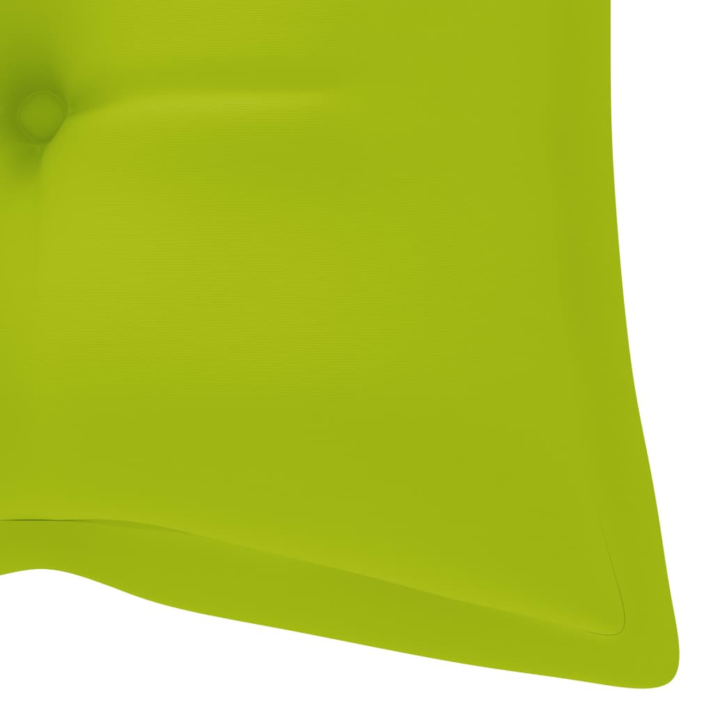 vidaXL Swing Bench with Bright Green Cushion 47.2" Solid Wood Teak