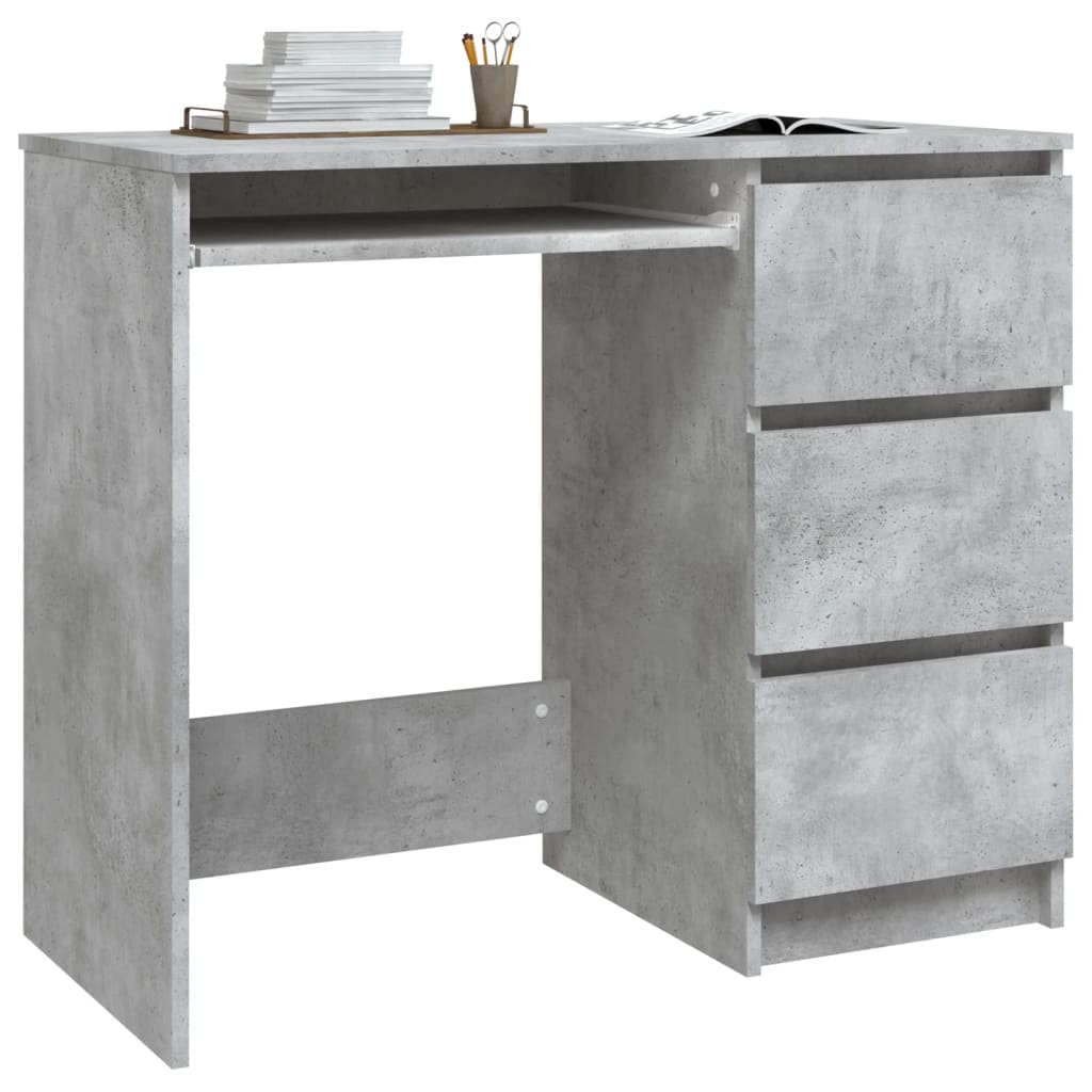 vidaXL Desk Concrete Gray 35.4"x17.7"x29.9" Chipboard