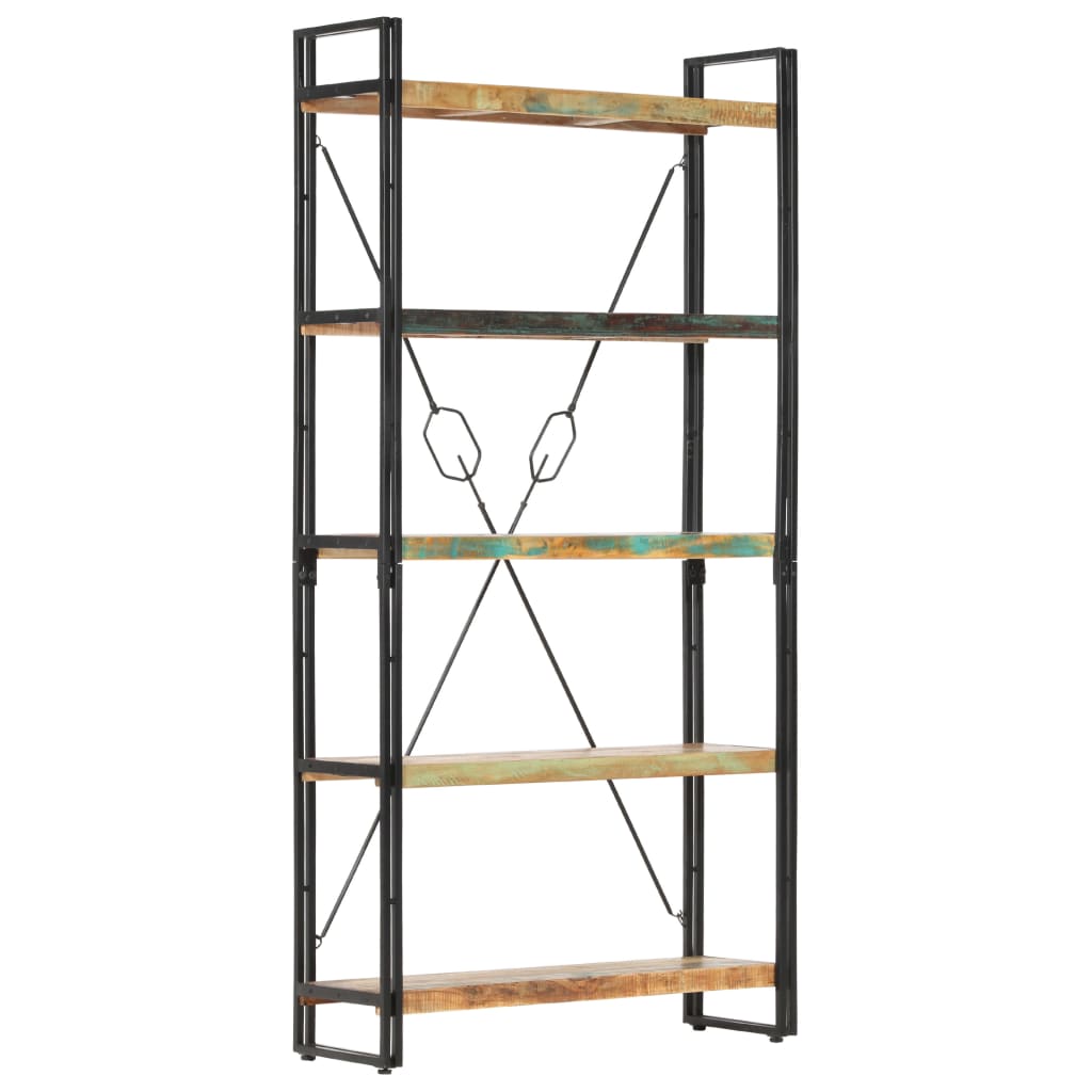 vidaXL 5-Tier Bookcase 35.4"x11.8"x70.9" Solid Reclaimed Wood