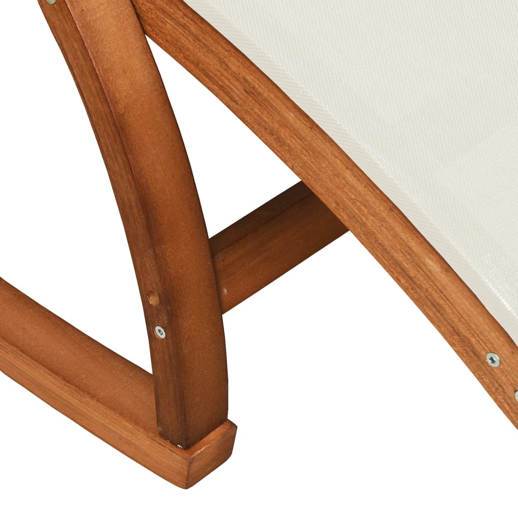 vidaXL Rocking Chair White Textilene and Solid Wood Poplar